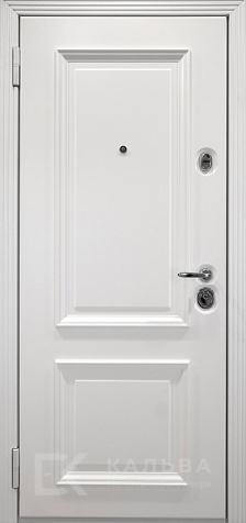 Фото №2 «Входная дверь графит с круговыми линиями и белой классикой №81»