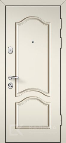 Фото «Металлическая дверь белая и дубовая МДФ панель для квартиры №52»