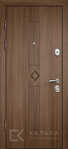 Фото №2 «Входная дверь орех с филёнками снаружи внутри панель с ромбом №355»