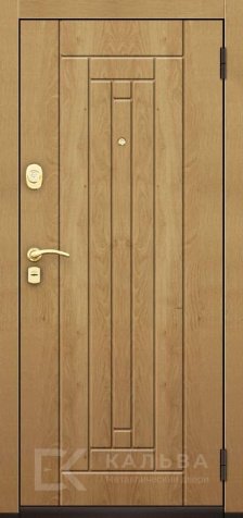 Фото «Входная дверь светлый дуб с геометрией и венге для квартиры №75»